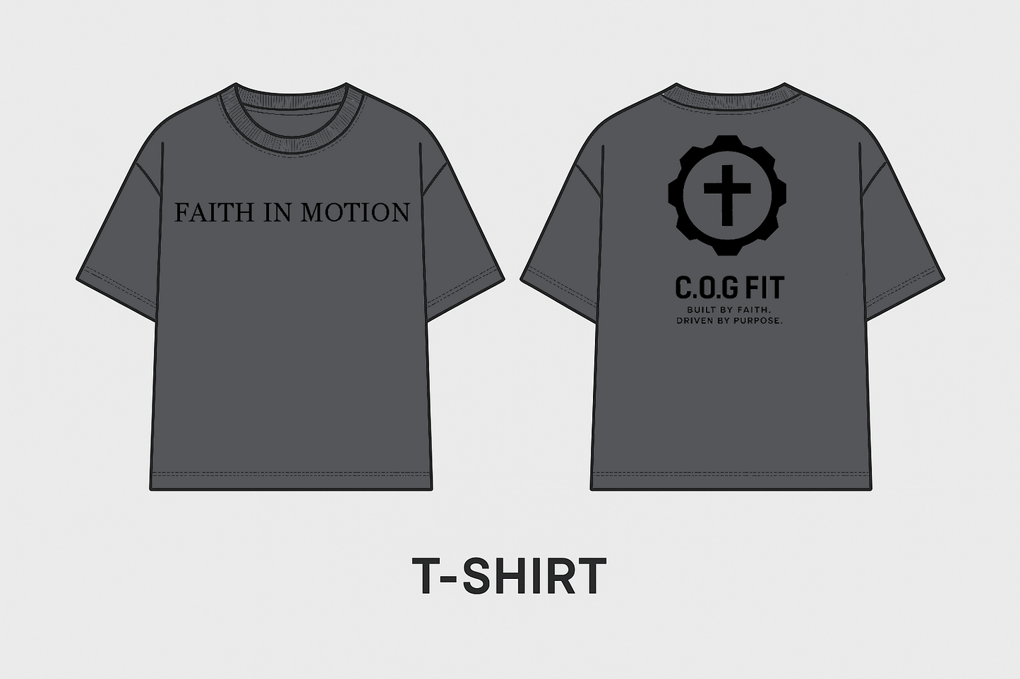 Dark Heather Gray FAITH IN MOTION Tee